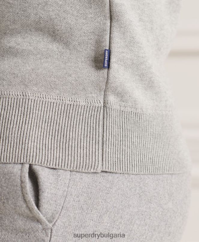 Superdry облекло N00H5293 светло сив мъже студия есенциален екипаж джъмпер