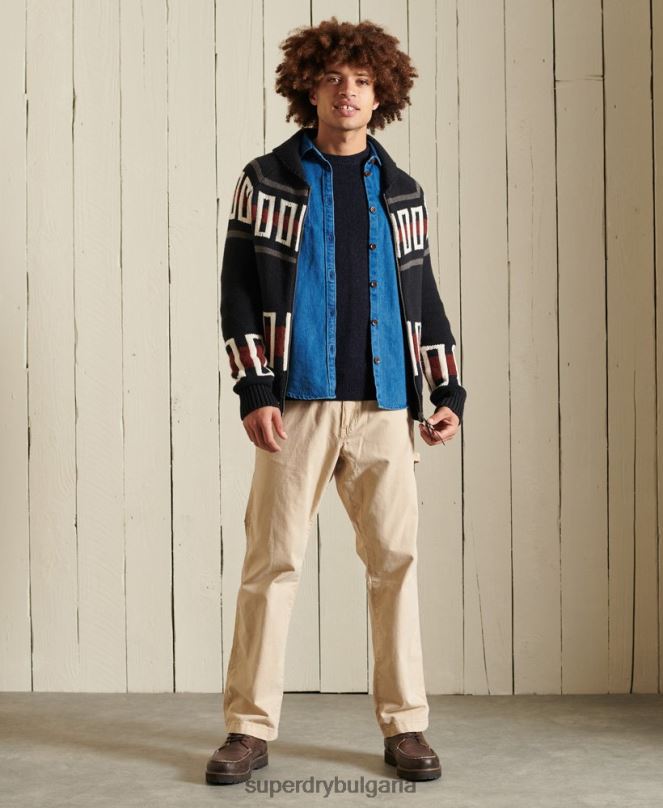 Superdry облекло N00H5298 военноморски флот мъже harlo crew jumper