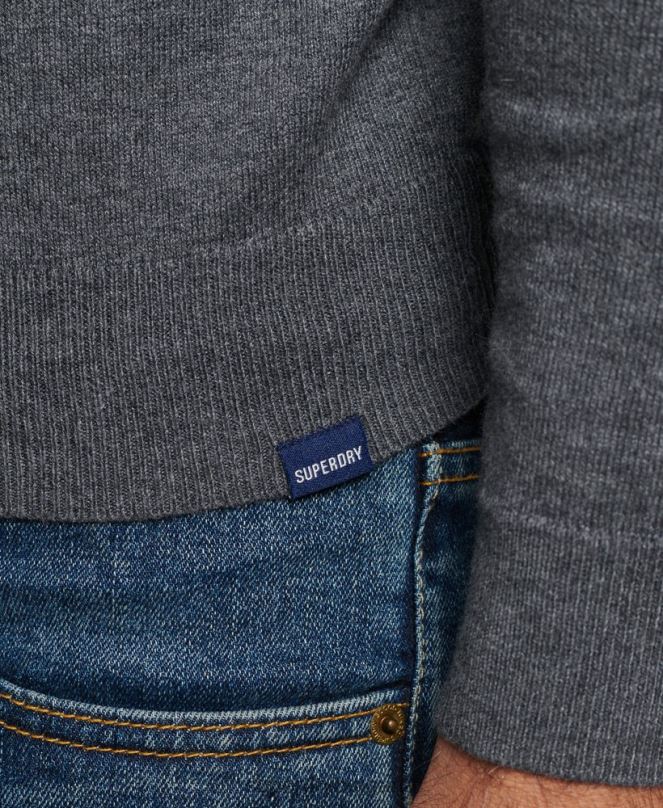 Superdry облекло N00H5306 сиво мъже кашмирен пуловер от органичен памук