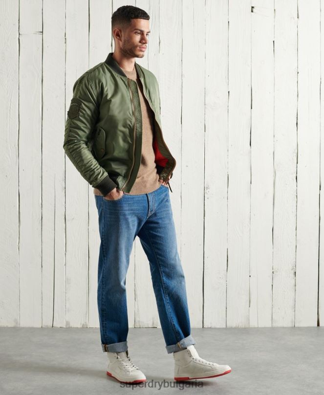 Superdry облекло N00H5307 бежово мъже harlo crew jumper