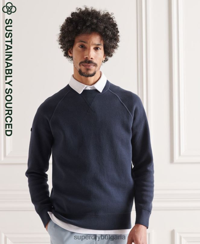 Superdry облекло N00H5312 военноморски флот мъже студия есенциален екипаж джъмпер