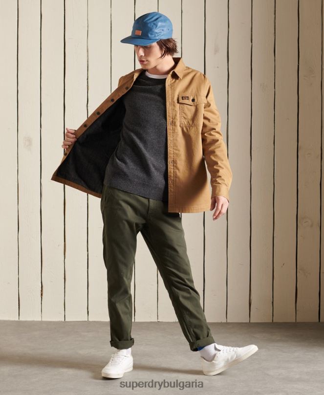 Superdry облекло N00H5314 тъмно сив мъже лек пуловер от агнешка вълна