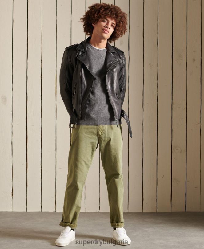 Superdry облекло N00H5315 светло сив мъже лек пуловер от агнешка вълна