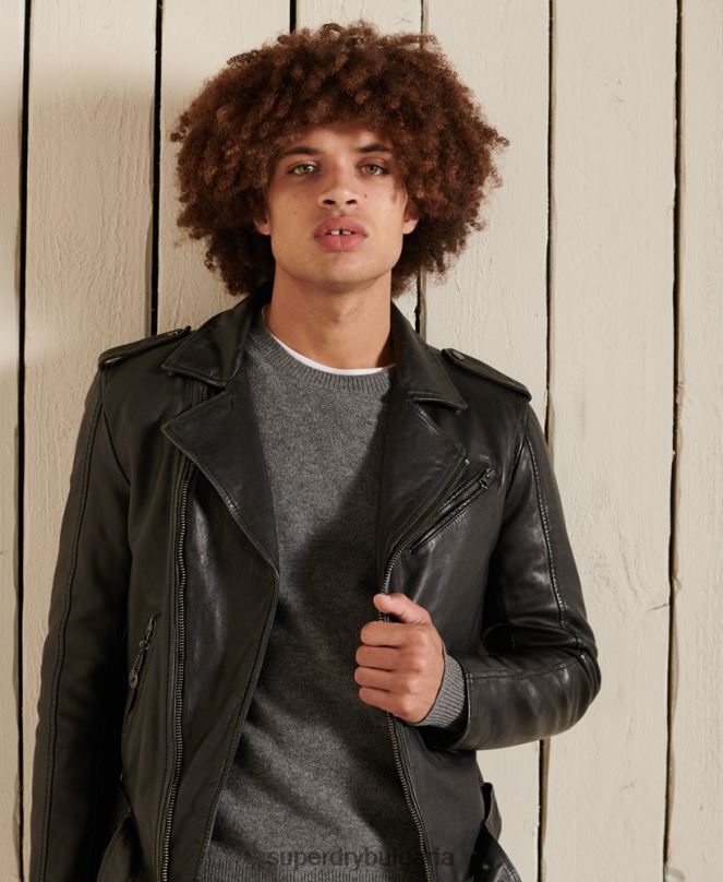 Superdry облекло N00H5315 светло сив мъже лек пуловер от агнешка вълна