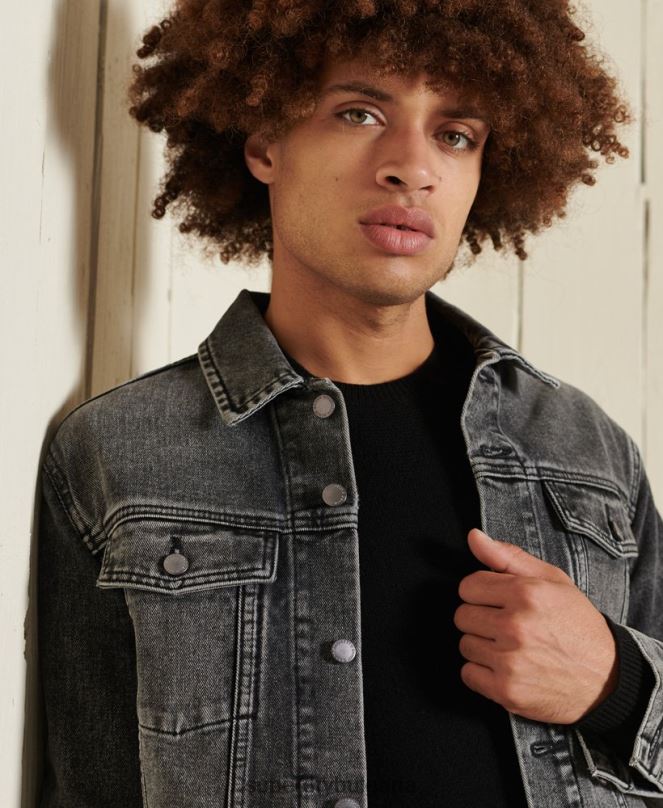 Superdry облекло N00H5318 черен мъже лек пуловер от агнешка вълна