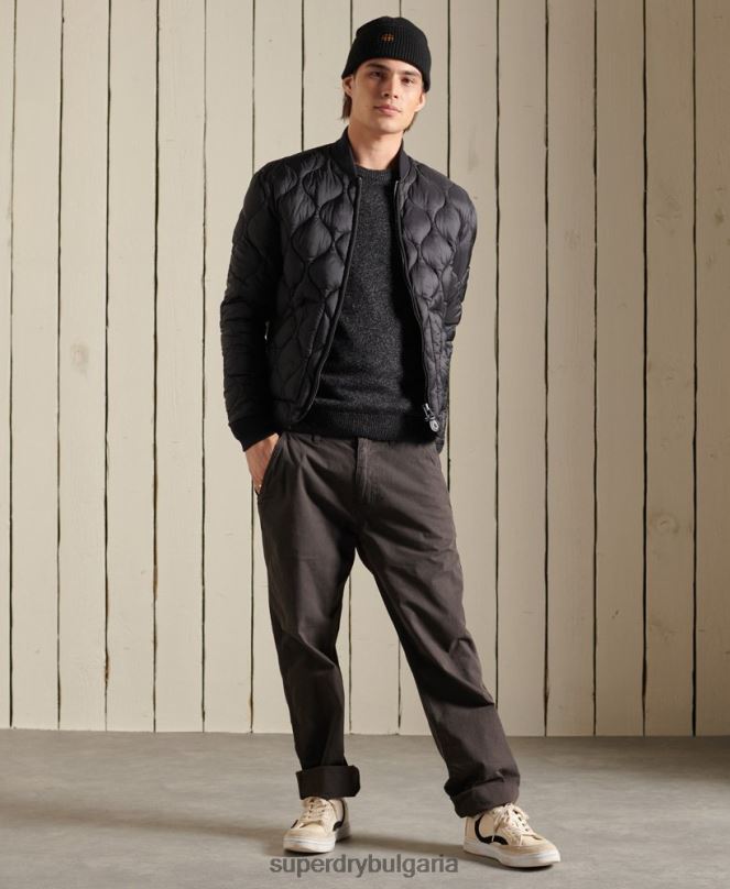 Superdry облекло N00H5326 черен мъже harlo crew jumper