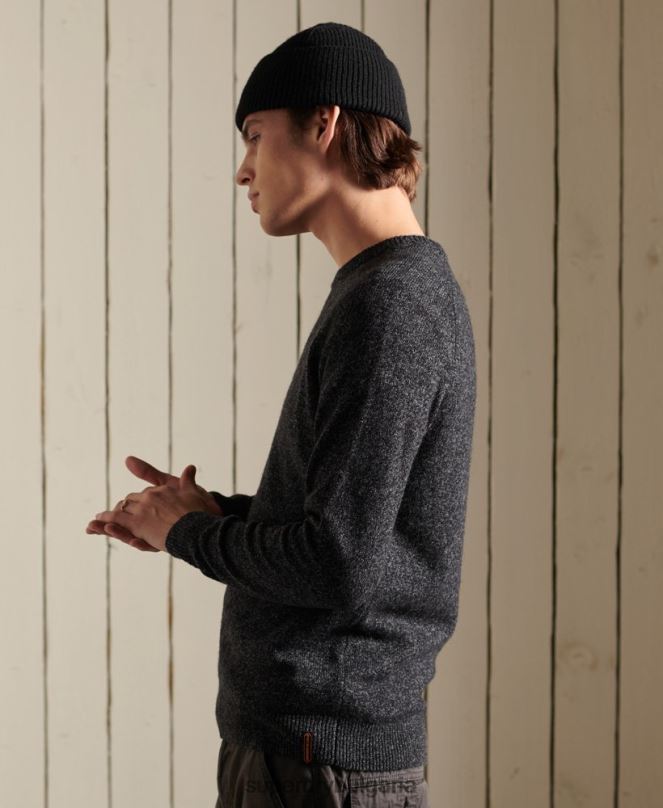 Superdry облекло N00H5326 черен мъже harlo crew jumper