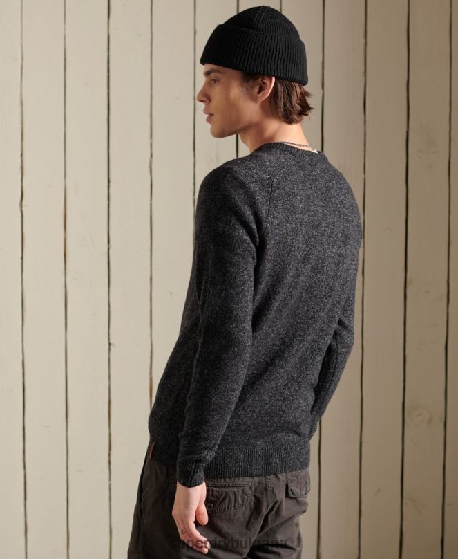 Superdry облекло N00H5326 черен мъже harlo crew jumper