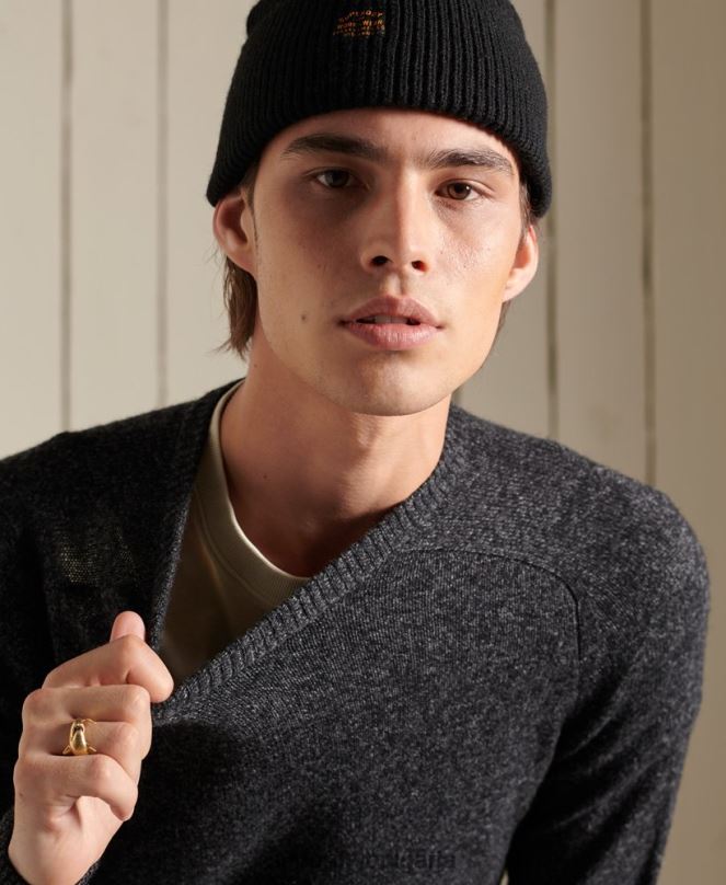 Superdry облекло N00H5326 черен мъже harlo crew jumper