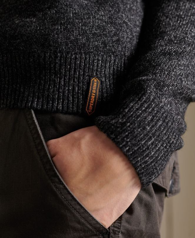 Superdry облекло N00H5326 черен мъже harlo crew jumper