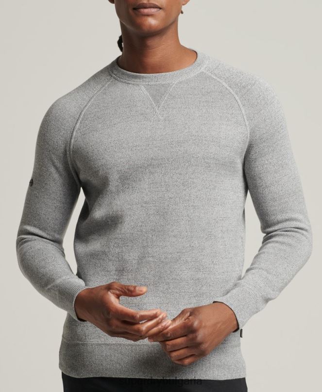 Superdry облекло N00H5330 сиво мъже студия есенциален екипаж джъмпер