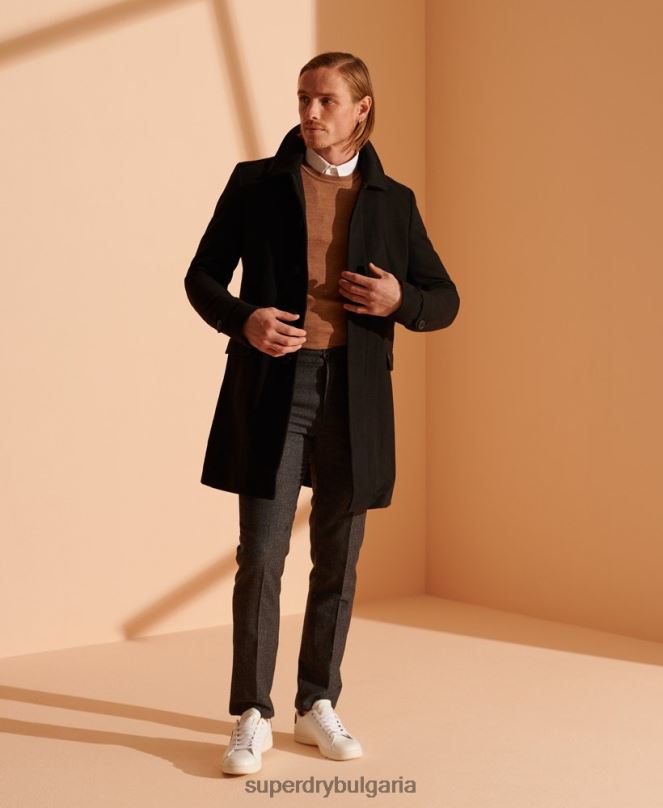 Superdry облекло N00H5334 бежово мъже лек мериносов джъмпер
