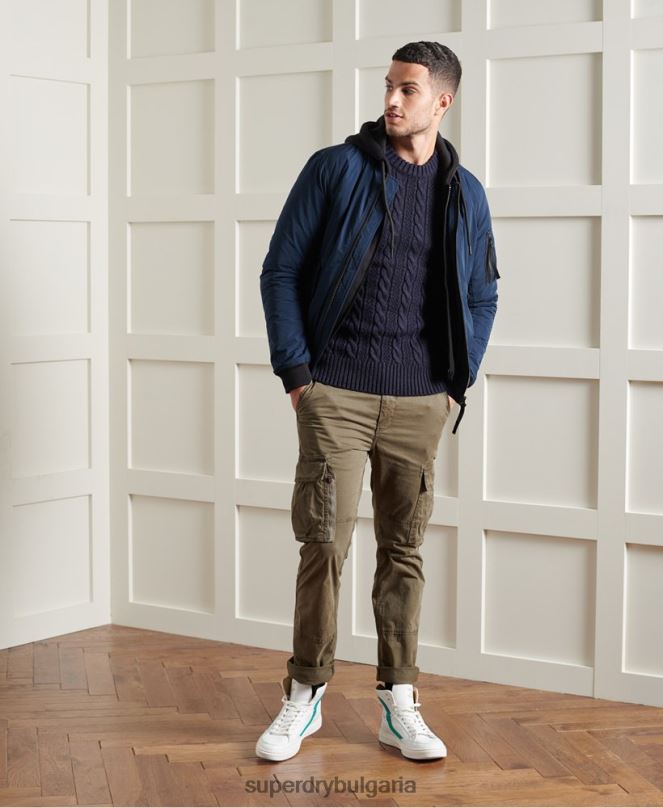 Superdry облекло N00H5337 военноморски флот мъже jacob crew jumper