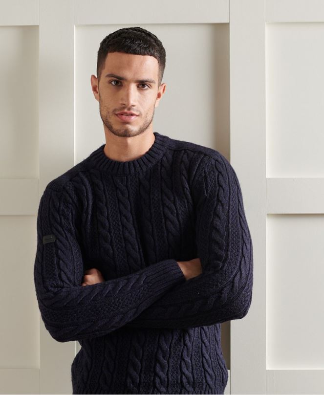Superdry облекло N00H5337 военноморски флот мъже jacob crew jumper