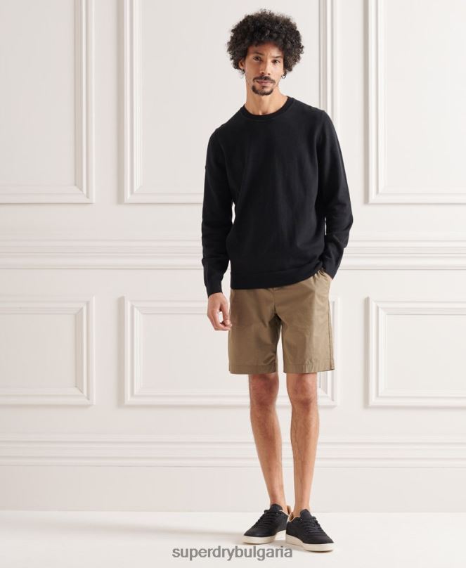 Superdry облекло N00H5338 черен мъже памучен трикотажен пуловер