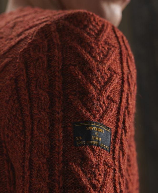 Superdry облекло N00H5348 оранжево мъже jacob cable crew jumper