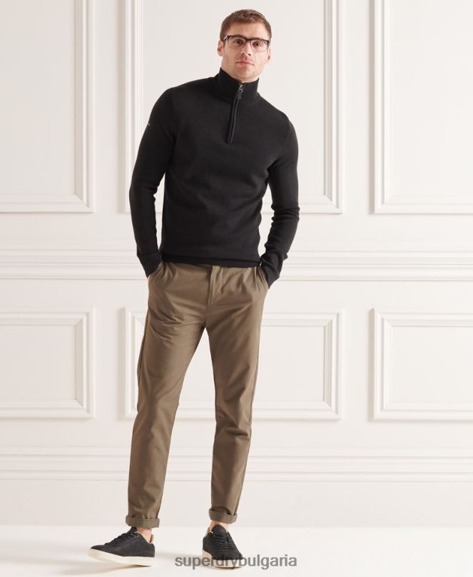 Superdry облекло N00H5349 черен мъже мериносов джъмпър