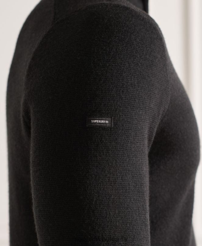 Superdry облекло N00H5349 черен мъже мериносов джъмпър