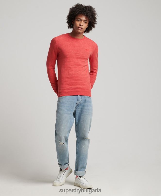 Superdry облекло N00H5352 червен мъже оранжев джоб с етикет
