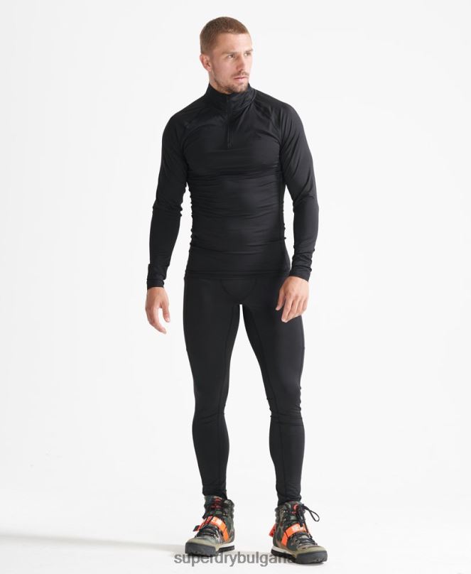Superdry облекло N00H1399 черен мъже основен слой с половин цип