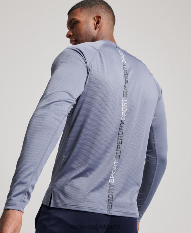 Superdry облекло N00H1407 лилаво мъже влак макет деколте