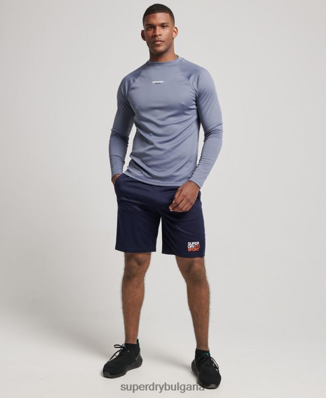 Superdry облекло N00H1407 лилаво мъже влак макет деколте