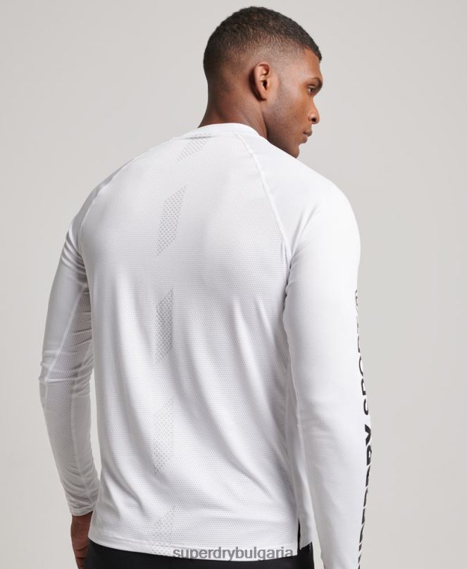 Superdry облекло N00H1413 бяло мъже влак макет деколте