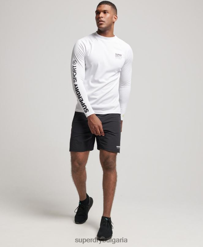 Superdry облекло N00H1413 бяло мъже влак макет деколте