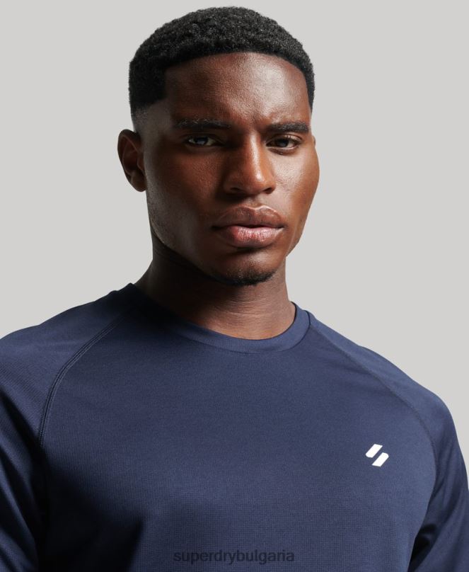 Superdry облекло N00H1416 военноморски флот мъже train active тениска с къс ръкав