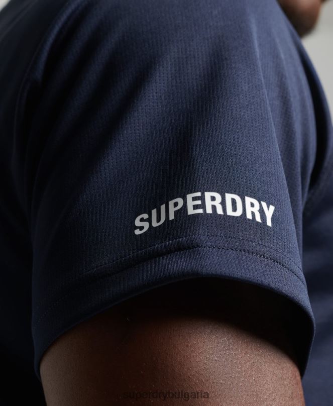 Superdry облекло N00H1416 военноморски флот мъже train active тениска с къс ръкав
