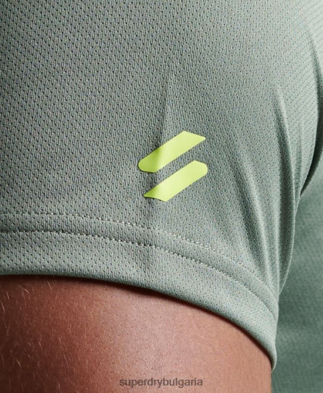 Superdry облекло N00H1417 зелено мъже train active графична тениска с къс ръкав
