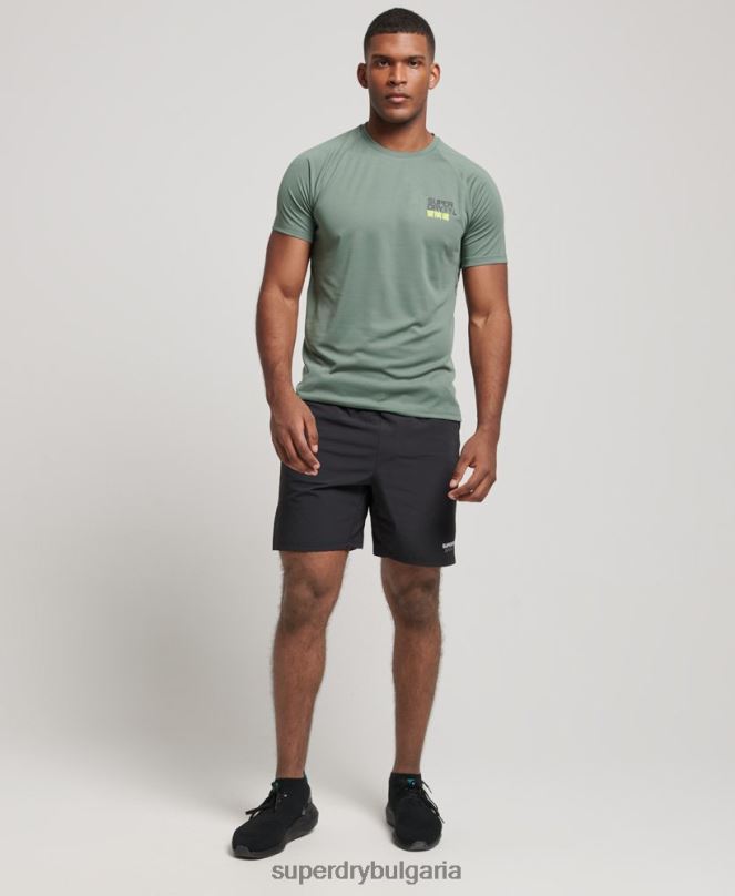 Superdry облекло N00H1417 зелено мъже train active графична тениска с къс ръкав