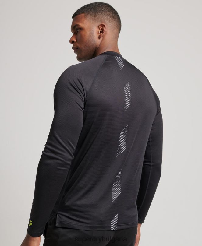 Superdry облекло N00H1419 черен мъже влак макет деколте