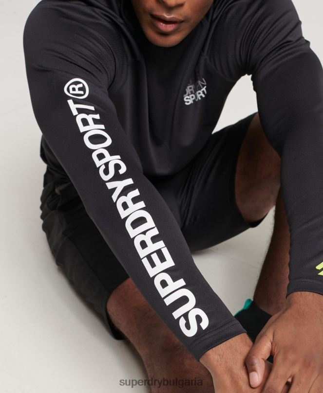 Superdry облекло N00H1419 черен мъже влак макет деколте
