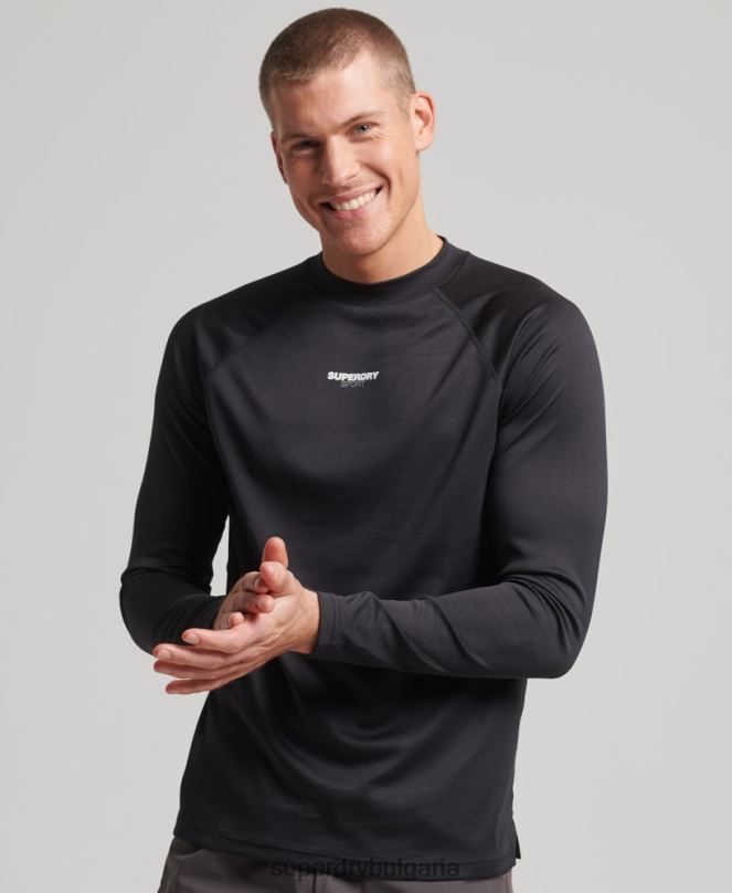 Superdry облекло N00H1427 черен мъже влак макет деколте