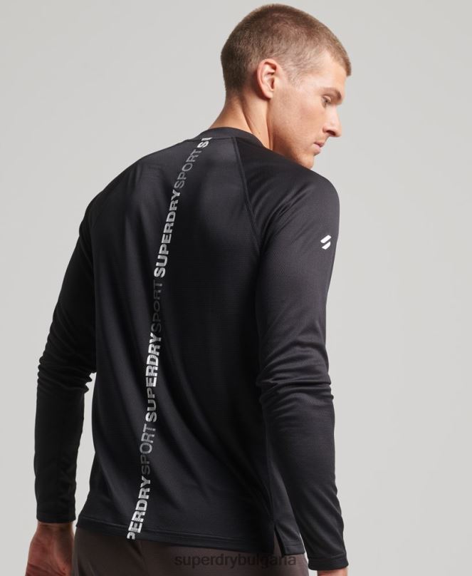 Superdry облекло N00H1427 черен мъже влак макет деколте