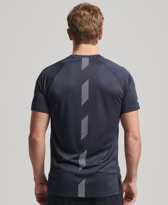 Superdry облекло N00H1429 военноморски флот мъже train active графична тениска с къс ръкав