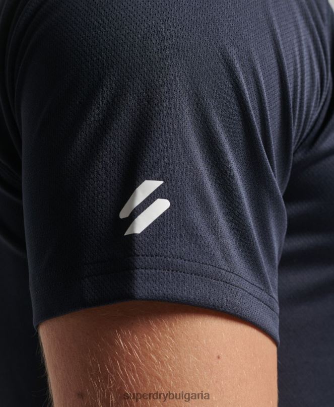 Superdry облекло N00H1429 военноморски флот мъже train active графична тениска с къс ръкав