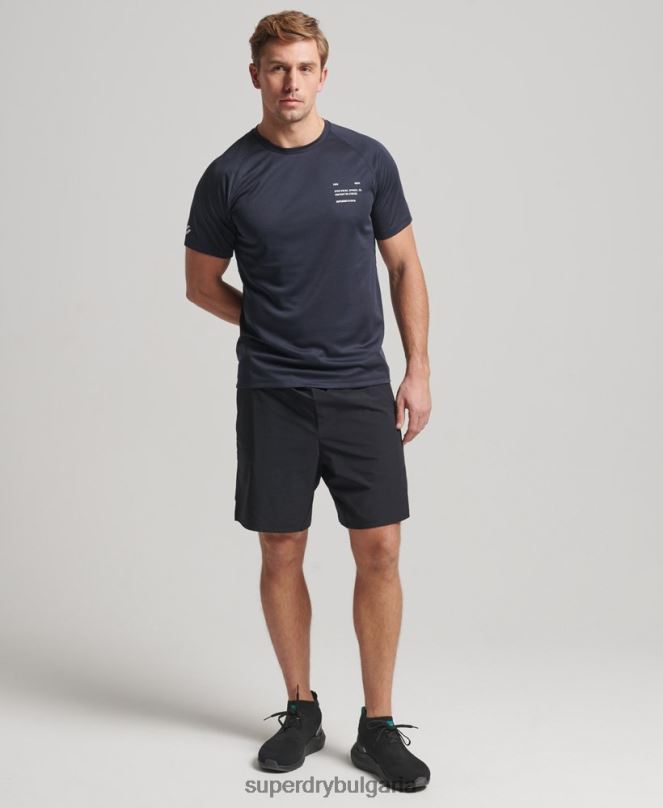 Superdry облекло N00H1429 военноморски флот мъже train active графична тениска с къс ръкав