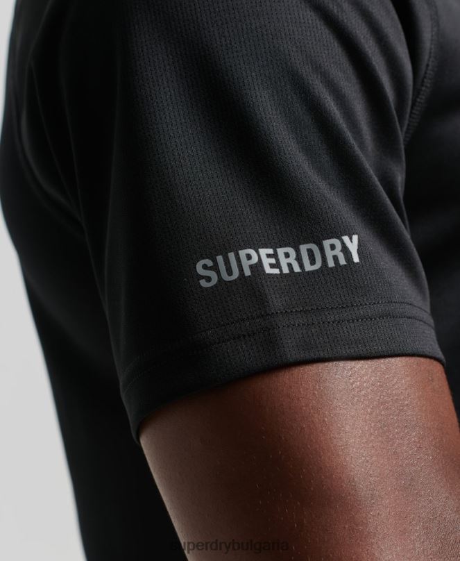 Superdry облекло N00H1433 черен мъже train active тениска с къс ръкав