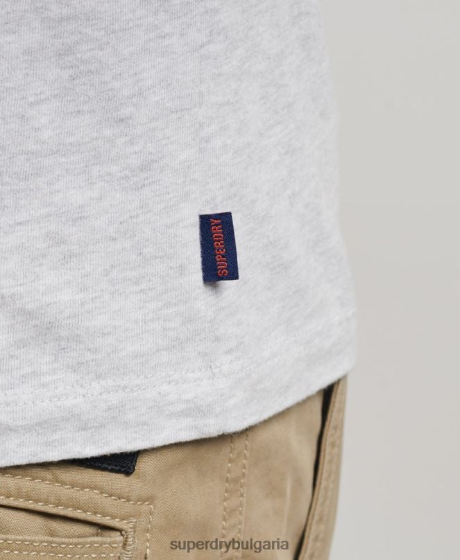 Superdry облекло N00H1464 зелено мъже Бейзболна топка с дълъг ръкав от органичен памук