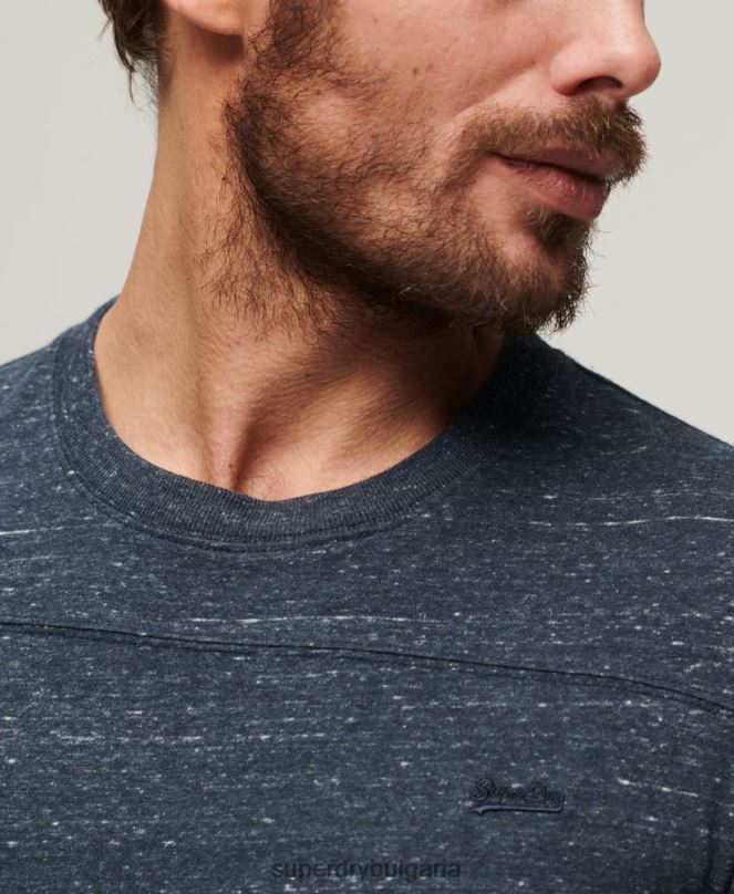 Superdry облекло N00H1466 военноморски флот мъже органичен памук ретро лого куотърбек горнище
