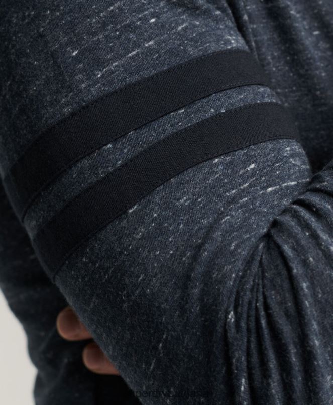 Superdry облекло N00H1466 военноморски флот мъже органичен памук ретро лого куотърбек горнище