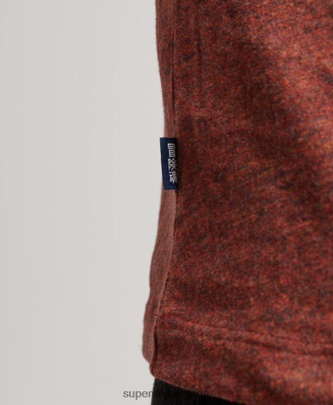 Superdry облекло N00H1468 червен мъже горнище с ретро лого от органичен памук, бродирано