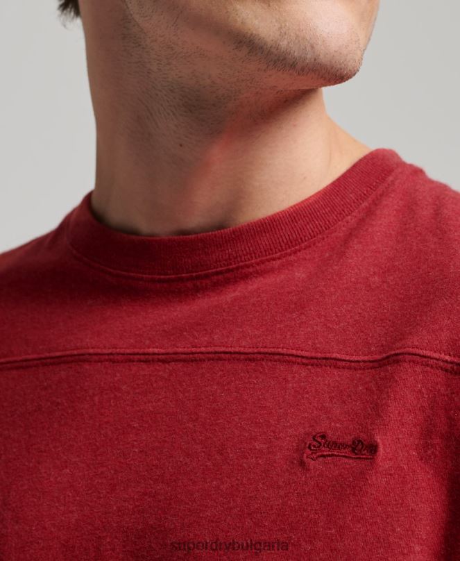 Superdry облекло N00H1474 червен мъже органичен памук ретро лого куотърбек горнище