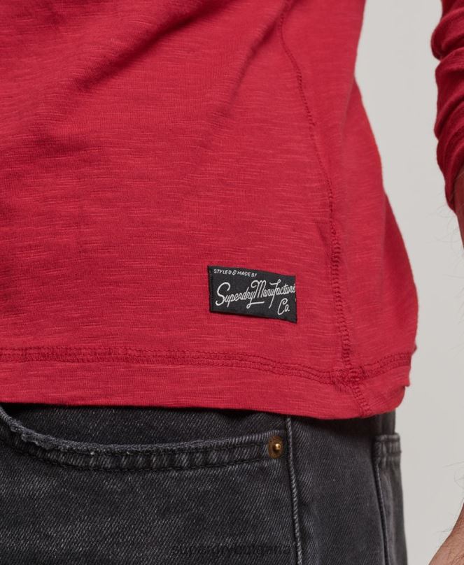Superdry облекло N00H1492 червен мъже пребоядисано горнище с дълъг ръкав