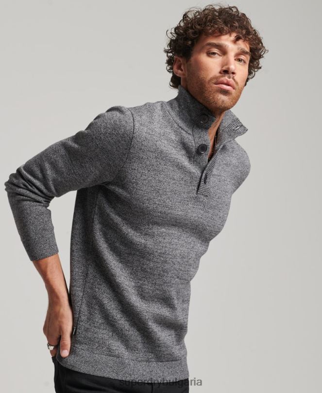Superdry облекло N00H1512 сиво мъже горнище от органичен памук