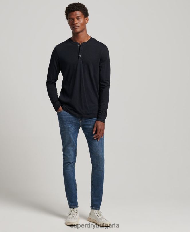 Superdry облекло N00H1514 черен мъже трико с дълги ръкави