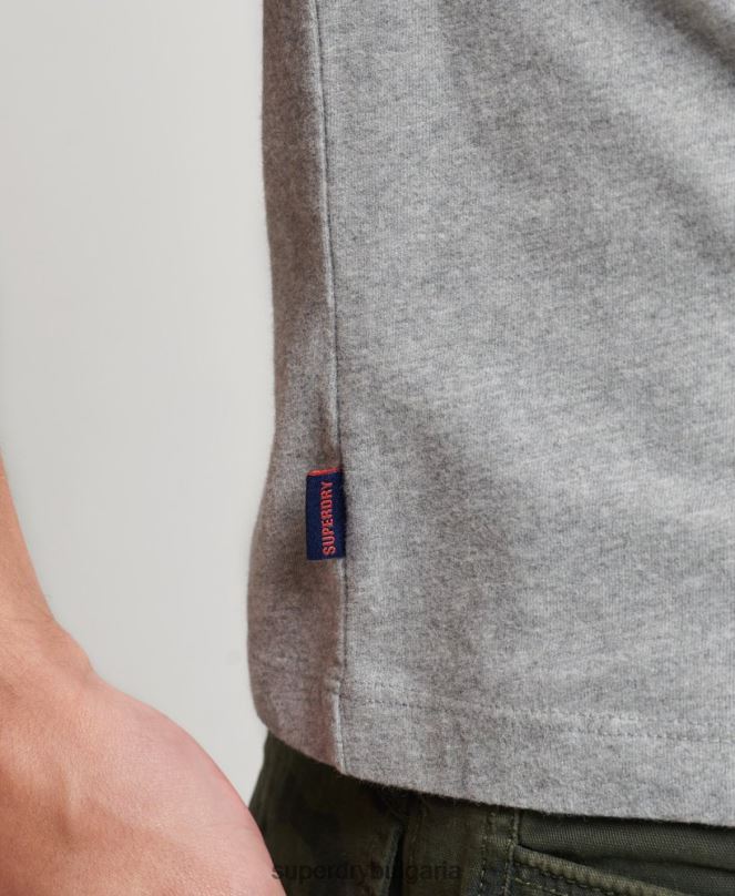 Superdry облекло N00H1527 червен мъже Бейзболна топка с дълъг ръкав от органичен памук
