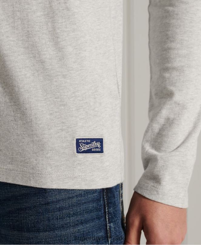 Superdry облекло N00H1558 сиво мъже университетско горнище с дълги ръкави